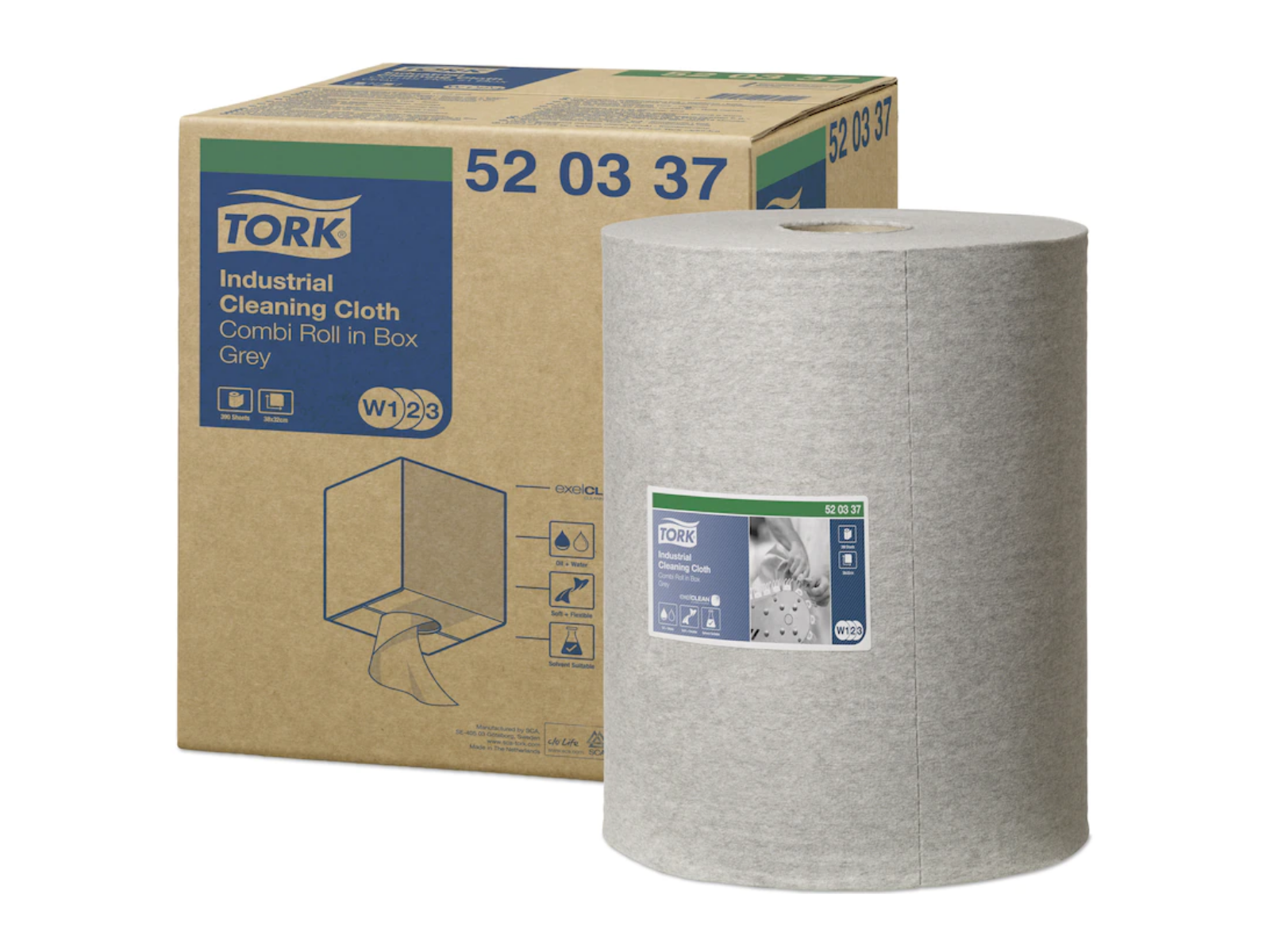 Czyściwo TORK 520337 Przemysłowe 148 metrów 390 listków Rola Grey